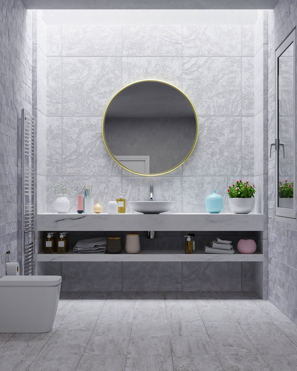Hochwertig ausgestattetes Badezimmer mit moderner Sanitärtechnik